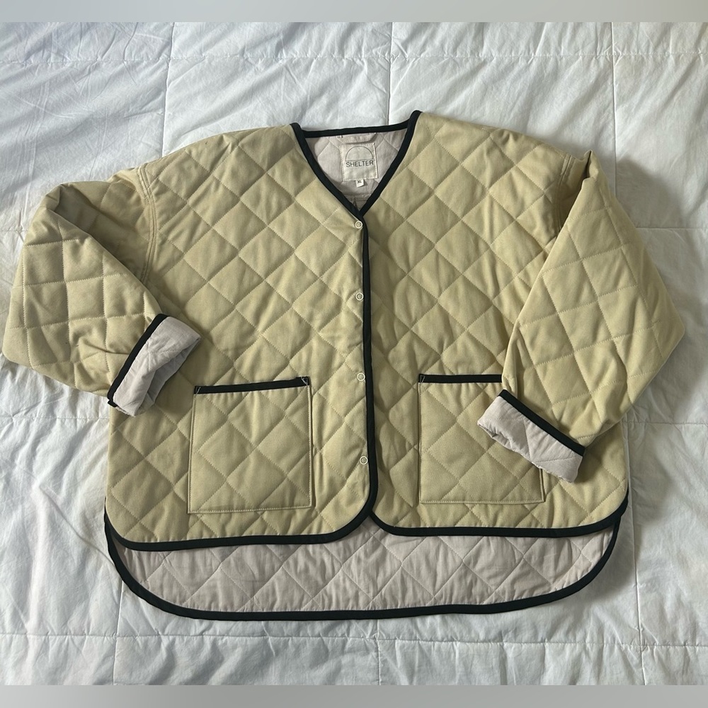 SHELTER Brand Quilted Jacket with Black Trim